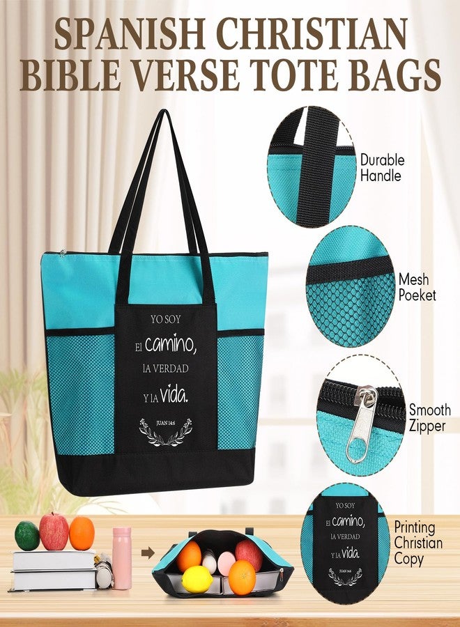 مجموعة هدايا مسيحية من SilTriangle، 12 قطعة، حقائب تسوق إسبانية مسيحية بالجملة للنساء، حقيبة قماشية للكتاب المقدس مع شبكة، هدايا دينية لمجموعات دراسة الكتاب المقدس، هدايا للكنائس، للممرضات، زميلات العمل، والمعلمات - Image 5